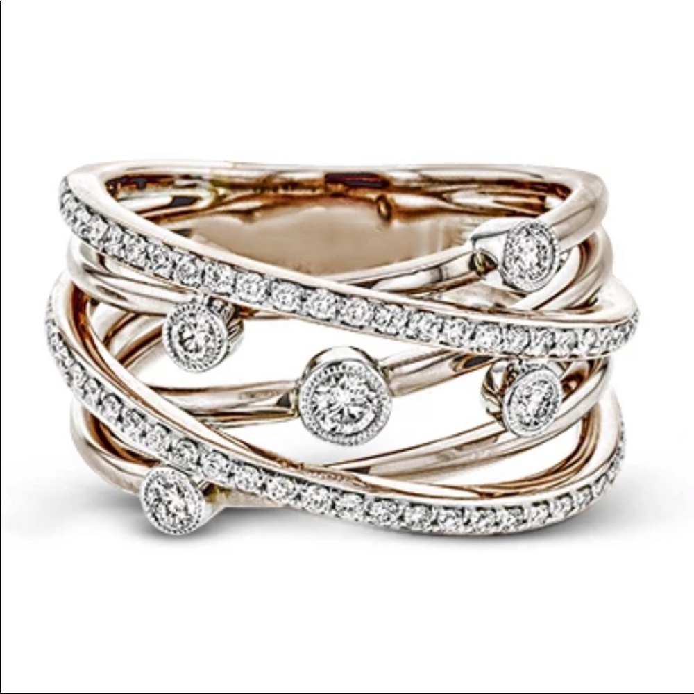 New Women’s Rose Gold Girl Diamond Stackable Ring